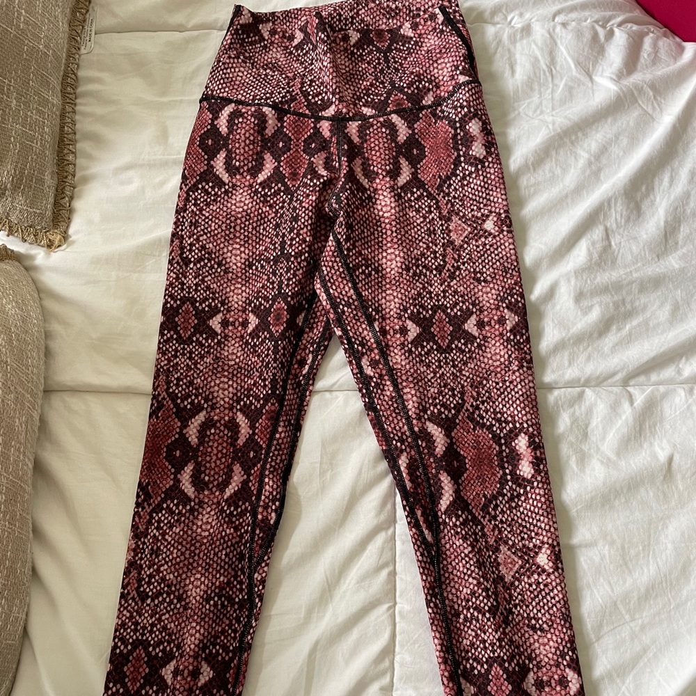 Colorful koala pink snake print leggings